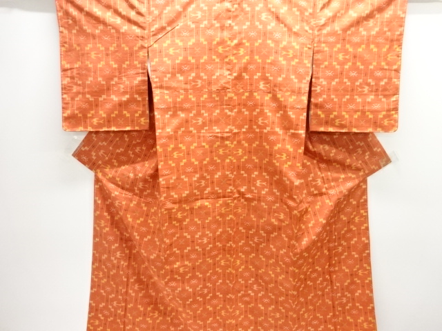 JAPANESE KIMONO / TSUMUGI / WOVEN KASURI PATTERN 